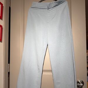 ZARA Light Blue Wide-Leg Trousers | Size S | High Waist | Minimalist Pants